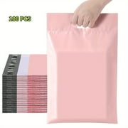 ACMDL    Value Pack 100pcs/200pcs/300pcs Pink Poly Mailers With Handles  10x13in/25.5x33cm Packaging Bags With Self-Sealing Strips  Durable Mailing Bags For Boutique  Cosmetics  And Cloth