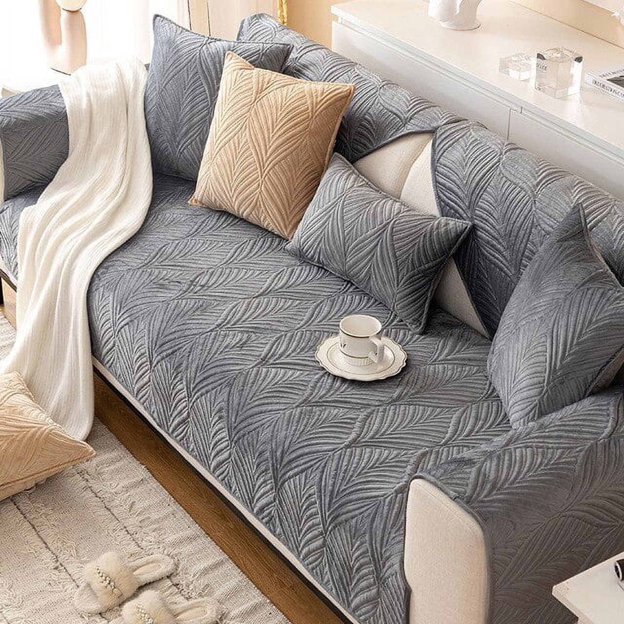 ACMDL sofa cushion simple modern leather sofa cover non slip cushion