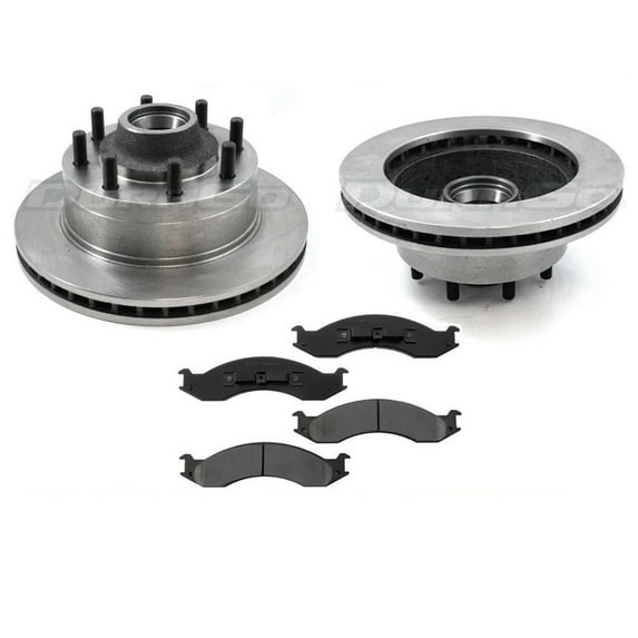 ACME 1994 for Ford for E250/for E350 Front Brake Rotors & Pads for Rear ABS - D3EA Certified, Vented Rotors + Steel Rotor Style