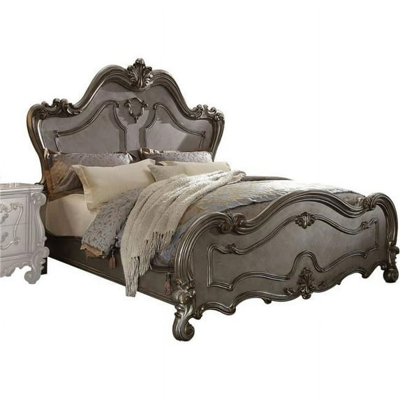 ACME 26857EK 3 Piece Versailles Eastern King Size Bed - Antique Platinum - 75 x 93 x 90 in.