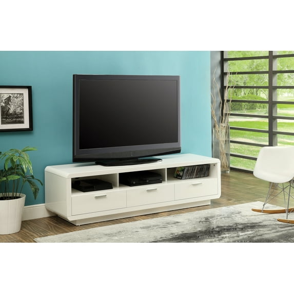 ACME 91300 Randell TV Stand, White for Flat Screens TVs Up to 60 in. - 18 x 63 x 18 in.