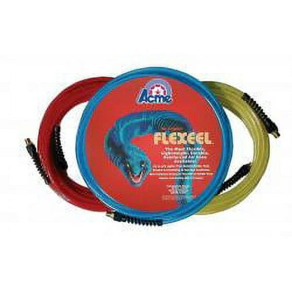 ACME AUTOMOTIVE & COILHOSE PNEUMATICS YELLOW 3/8x50 FLEX HOSE 1/4 FITTINGS