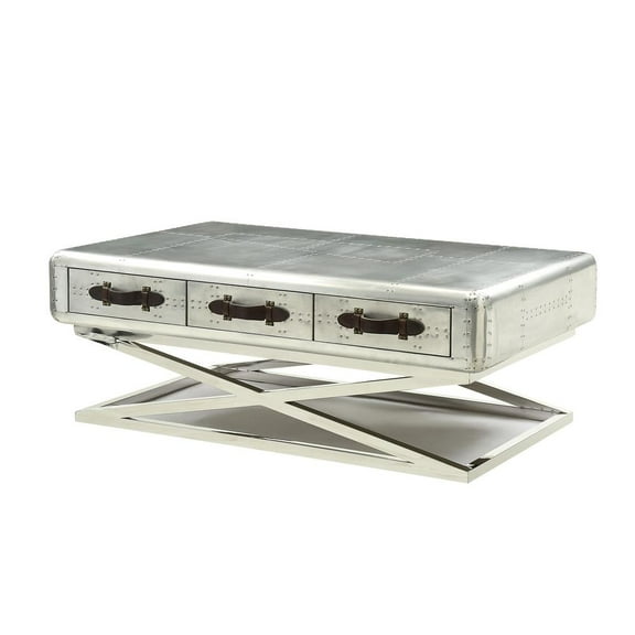 ACME Aberdeen II 51" Accent Storage Coffee Table in Aluminum