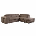thumbnail image 1 of ACME Acoose Sectional Sofa w/Sleeper, Brown Fabric, 1 of 7
