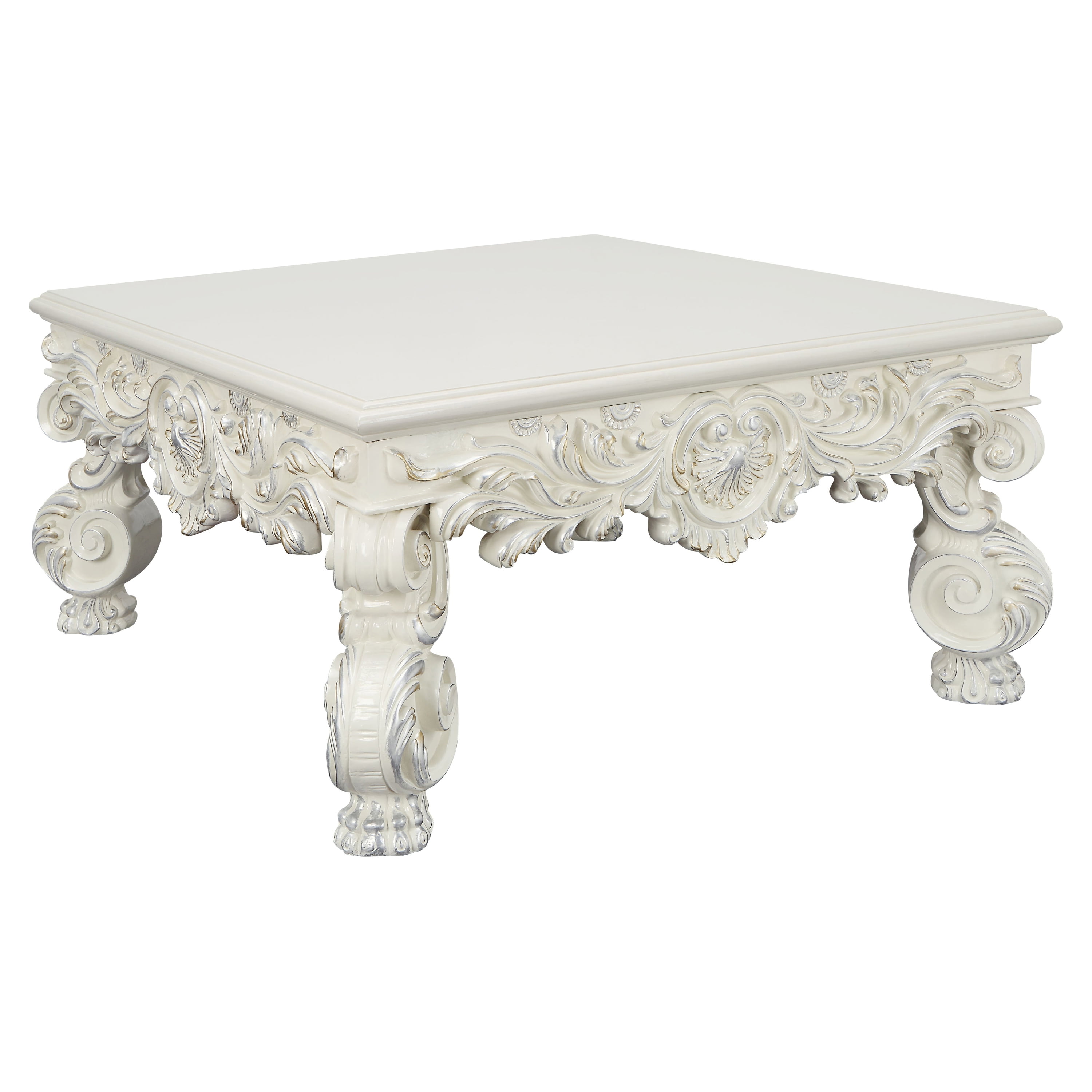 ACME Furniture＿TROY COFFEE TABLE ACME Adara Square Coffee Table in Antique White - Walmart.com