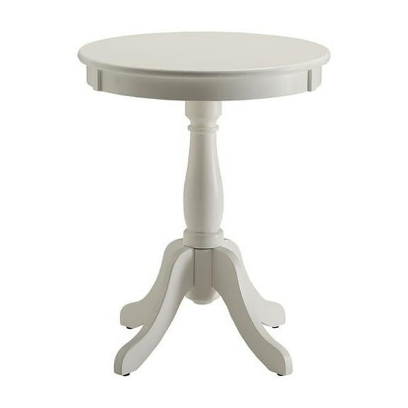 ACME Alger Round Wooden End Table in White
