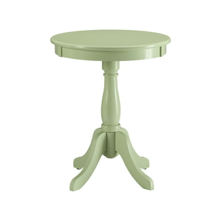 ACME Alger Wooden Round End Table in Light Green