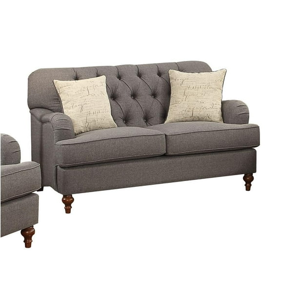 ACME Alianza Loveseat (with 2 Pillows) in Dark Gray Fabric