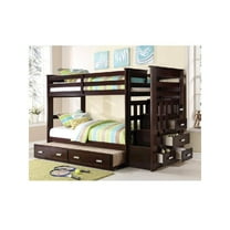 ACME Allentown Twin/Twin Bunk Bed with Storage Ladder & Trundle in Espresso