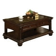 thumbnail image 1 of ACME Anondale Glass Top Coffee Table with Bottom Shelf in Cherry, 1 of 3