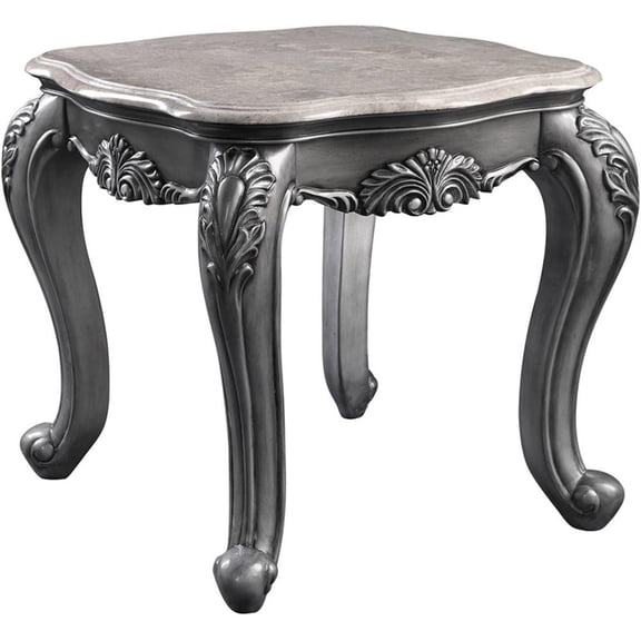 End Table, Marble & Platinum