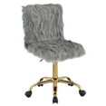 thumbnail image 1 of OF00121 - Office Chair, Gray Faux Fur & Gold Finish - Arundell, 1 of 5