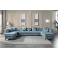 thumbnail image 1 of ACME Atronia Sectional Sofa w/7 Pillows, Dusty Blue Fabric, 1 of 6