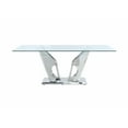 thumbnail image 1 of ACME Azriel Dining Table w/Pedestal Base, Clear Glass & Mirrored Silver Finish, 1 of 4