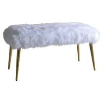 ACME Bagley II Bench in White and Gold