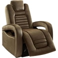thumbnail image 1 of ACME Benjamin Standard Velvet Power Push Back Recliner with USB, Brown, 1 of 11