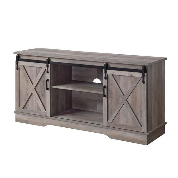 ACME Bennet 2-Door Wooden TV Stand with Shelf in Gray