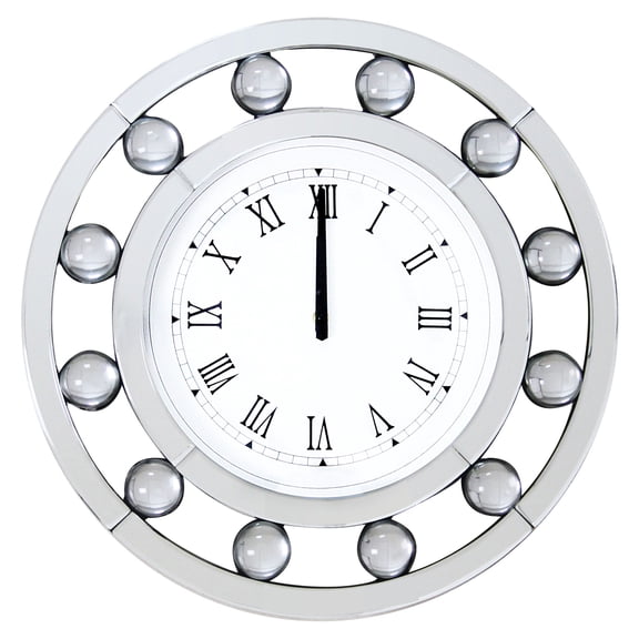 ACME Boffa Round Wall Clock in Mirrored