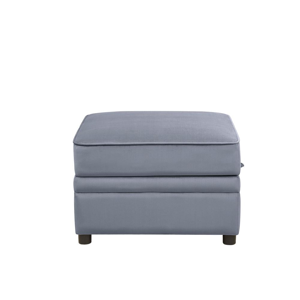 Elegant Gray Velvet Upholstered Ottoman with Lift Top Storage