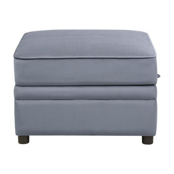 ACME Bois II Velvet Storage Ottoman in Gray
