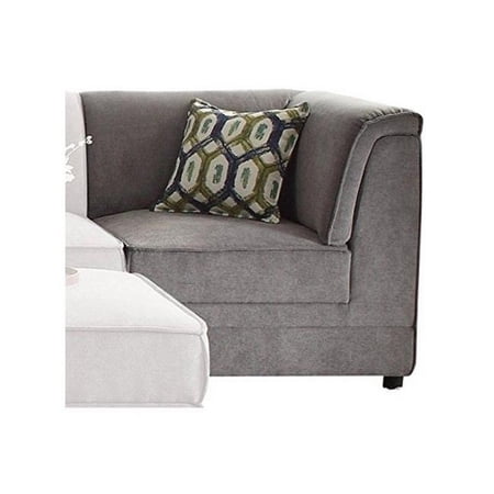 ACME Bois Modular Wedge with 1 Pillow - Gray Velvet - 33 x 34 x 34 in.