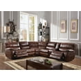 thumbnail image 1 of ACME Brax Power Motion Sectional Sofa in Two Tone Brown Synthetic Leather, 1 of 6