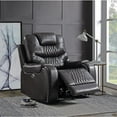thumbnail image 1 of ACME Braylon Faux Leather Tufted Power Motion Recliner in Magnetite Dary Grey, 1 of 3