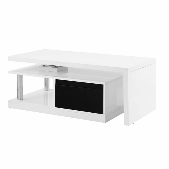 ACME Buck II Coffee Table in White & Black High Gloss Finish