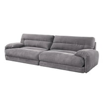 ACME Cadenza Corduroy Fabric Upholstered Rolled Armrests Loveseat in Gray