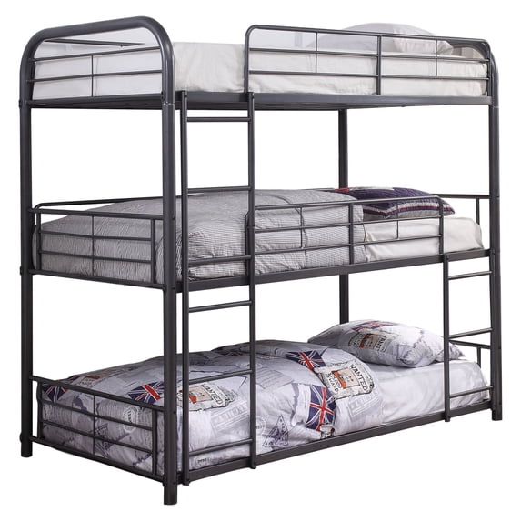ACME Cairo Triple Twin Bunk Bed in Gunmetal