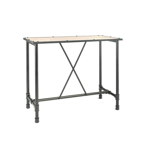 ACME Caitlin Bar Table, Rustic Oak and Black, Chairs Sold Separately