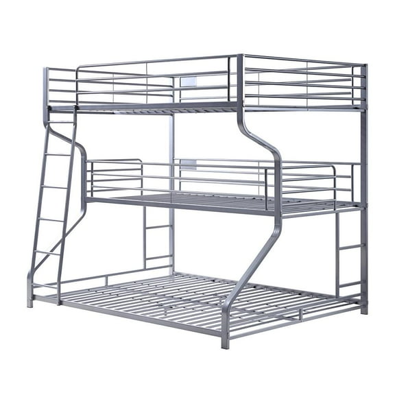 Acme Furniture Bunk Bed (Triple Full/Twin/Queen), Silver