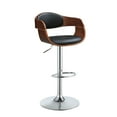 thumbnail image 1 of ACME Camila Faux Leather Adjustable Bar Stool in Black and Walnut, 1 of 2
