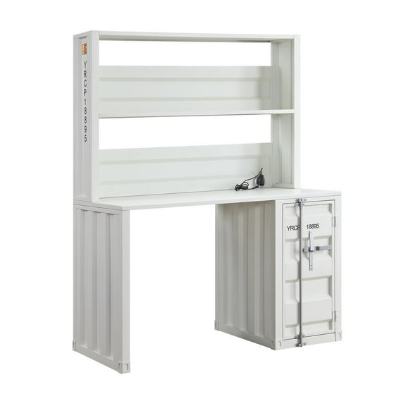 Acme Furniture Cargo Desk & Hutch, White