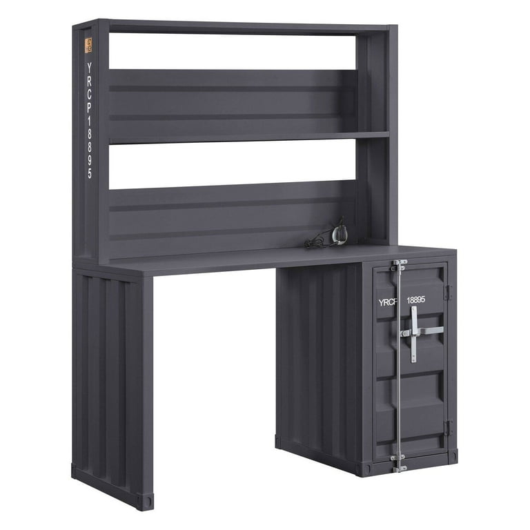 Metal desk 2024 with hutch