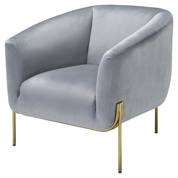 ACME Carlson Sloped Arm Accent Chair in Grey and Gold