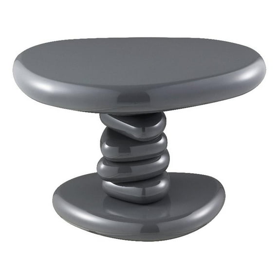 ACME Charlene End Table in Gray High Gloss