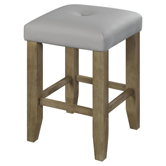 ACME Charnell Counter Height Stool in Gray and Oak (Set of 2)