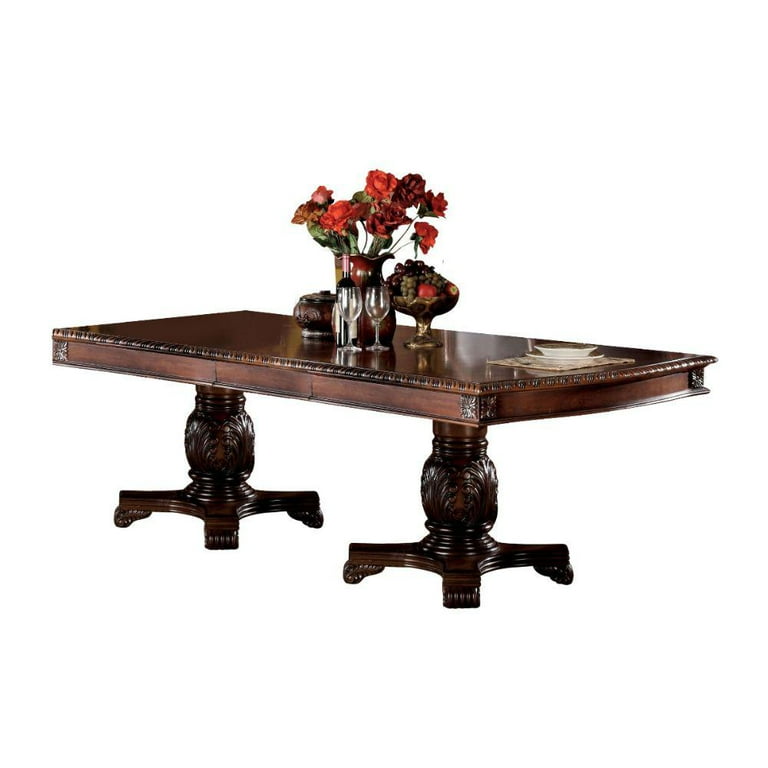 ACME Chateau De Ville Dining Table with Double Pedestal Cherry