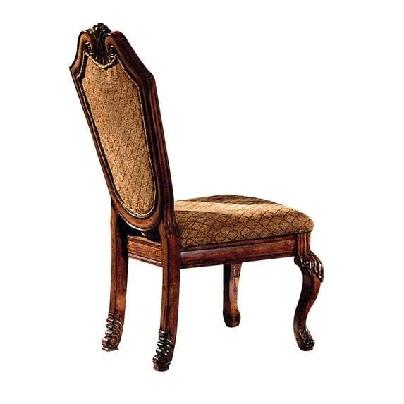 ACME Chateau De Ville Side Chair (Set-2) - Fabric & Cherry