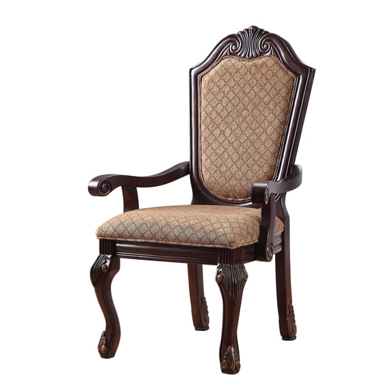 ACME Chateau De Ville Traditional Arm Chair (Set-2), Espresso fabric