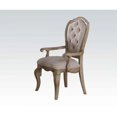 thumbnail image 1 of ACME Chelmsford Antique Taupe Curved Leg w/ Beige Fabric Padded Seat & Button Tufted Back Finish Arm Chair, set of 2, 66053, 1 of 2