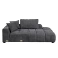 thumbnail image 1 of ACME Chloris Linen Fabric Upholstered Sectional Sofa with Pillows in Gray, 1 of 11