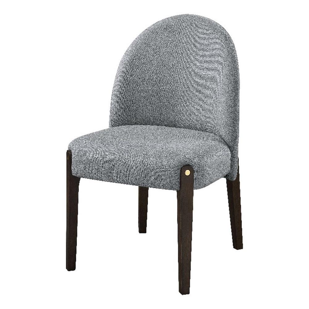 ACME Clayten Wood & Fabric Upholstered Side Chair in Gray & Espresso (Set of 2)
