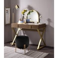 thumbnail image 1 of ACME Coleen Vanity Desk in Walnut & Gold Finish, 1 of 7