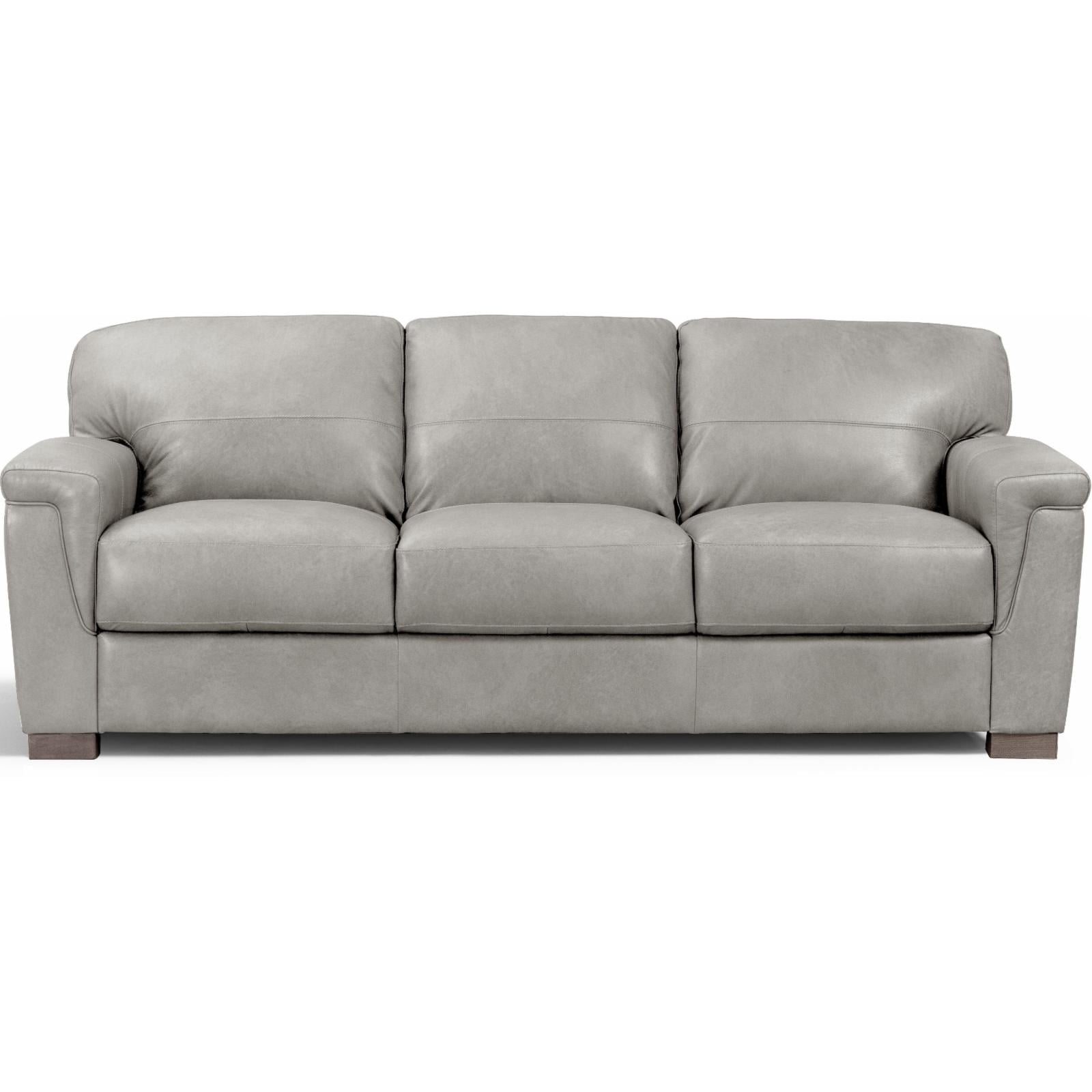 Cornelia Beige Leather Tufted Sofa with Removable Cushions