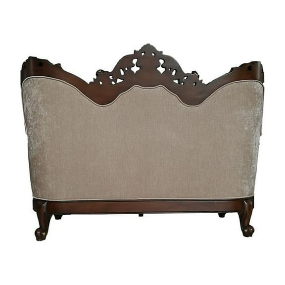 ACME Devayne Traditional European Loveseat with Queen Anne Legs in Dark Walnut