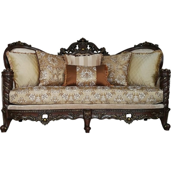 ACME Devayne Traditional European Sofa with Queen Anne Legs in Dark Walnut