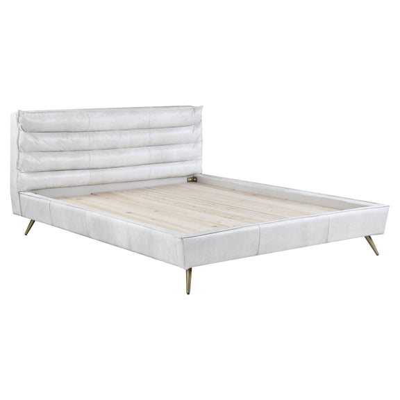 ACME Doris Upholstered Queen Bed in Vintage White