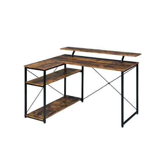 ACME Drebo Writing Desk in Weathered Oak and Black